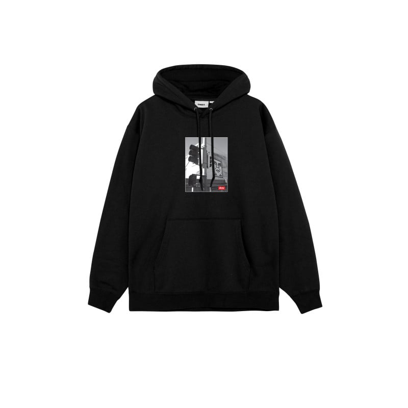 OBEY LOS ANGELES PHOTO HOOD BLACK