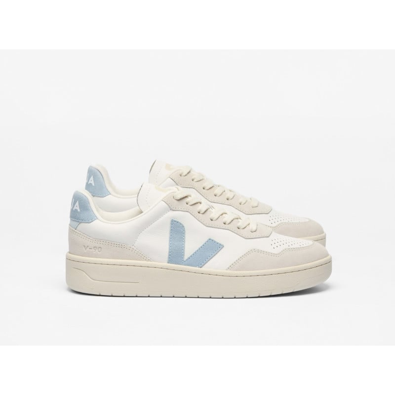VEJA V-90 LEATHER WHITE STEEL