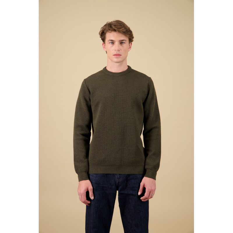 NITTO KNITWEAR YOURI COL ROND KAKI