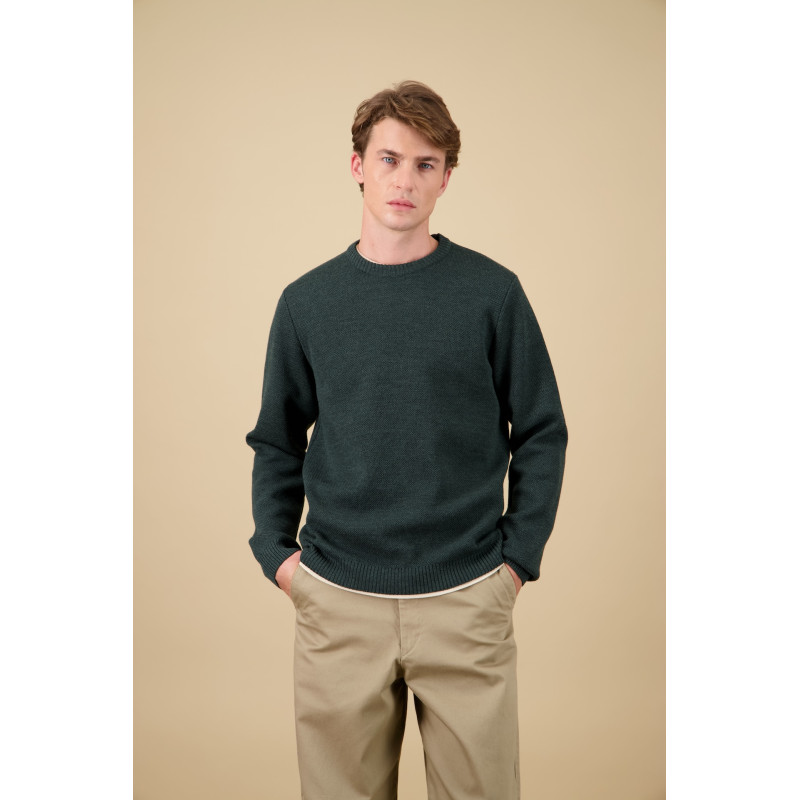 NITTO KNITWEAR YOURI COL ROND VERT FÔRET