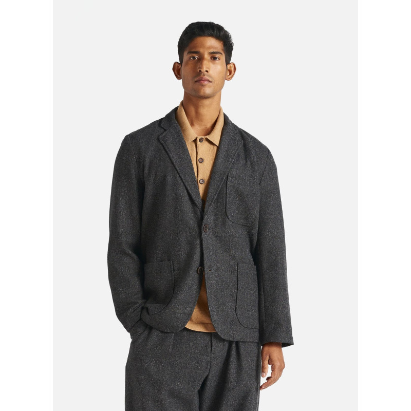 UNIVERSAL WORKS TWO BUTTON JACKET ANDERS UPCYCLED WOOL GREY
