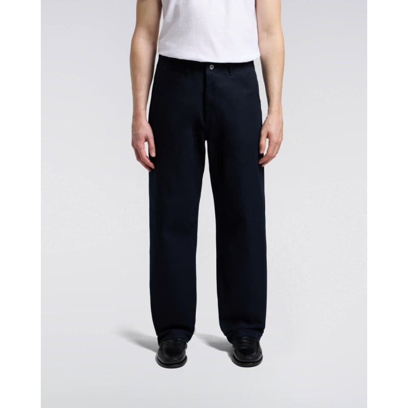 EDWIN WIDE TROUSERS COMPACT YARN LEFT HAND TWILL NAVY