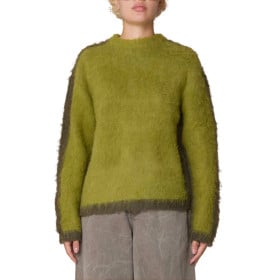 OBEY W' AURA CREW SWEATER LIME