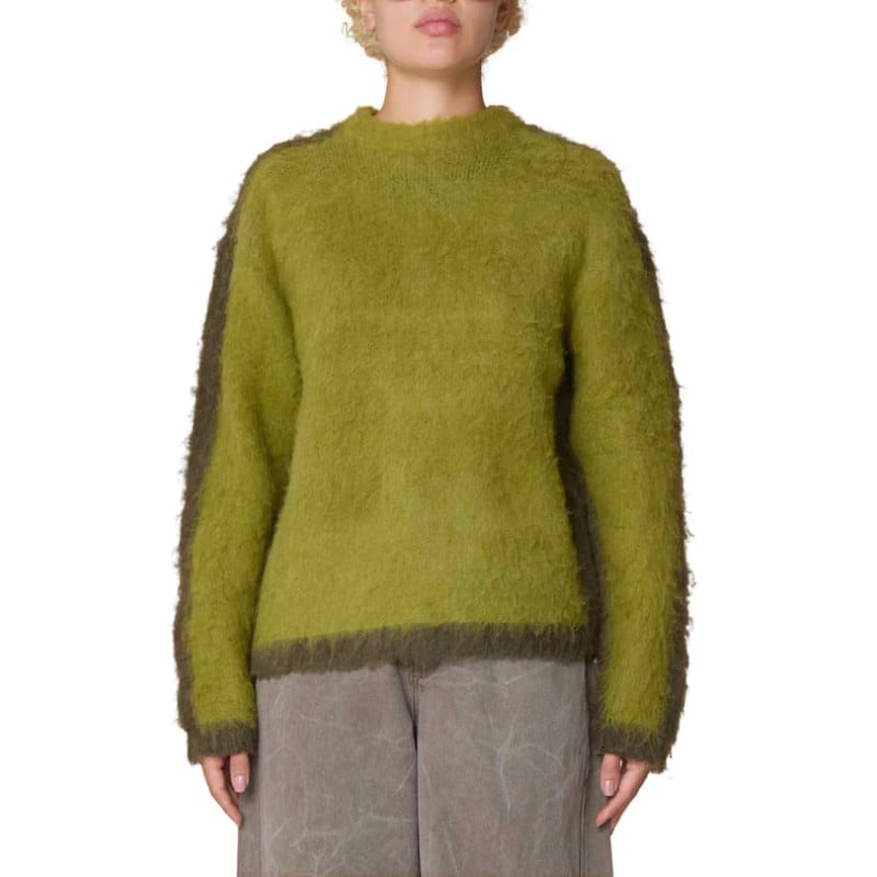 OBEY W' AURA CREW SWEATER LIME