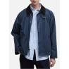 BARBOUR OS TRANSPORT WAX JACKET WASHED COBALT