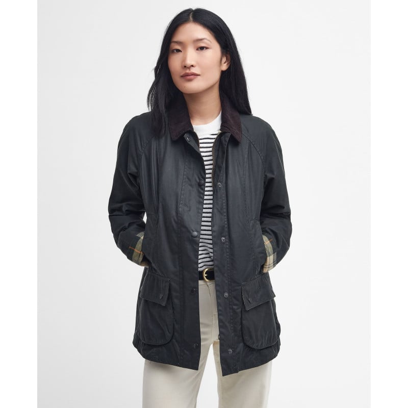Veste Barbour Classic Beadnell Wax Jacket Sage – Coton Ciré Imperméable Femme