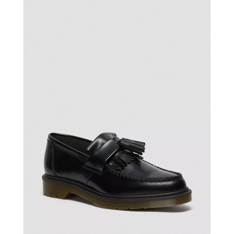 Dr. Martens Adrian Black Polished Smooth – Mocassins en Cuir Noir