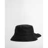 Barbour x Kaptain Sunshine Bucket Hat Noir – Bob Homme en Coton Ciré avec Cape Amovible