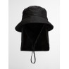 Barbour x Kaptain Sunshine Bucket Hat Noir – Bob Homme en Coton Ciré avec Cape Amovible