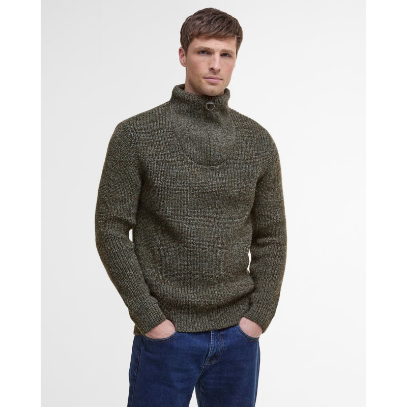 Pull Barbour New Tyne Half Zip Derby Tweed – Laine Homme, Style Classique et Confort