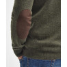Pull Barbour Homme en Laine Mérinos Seaweed – Patch Half Zip Zippé Col Montant Vert