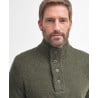 Pull Barbour Homme en Laine Mérinos Seaweed – Patch Half Zip Zippé Col Montant Vert