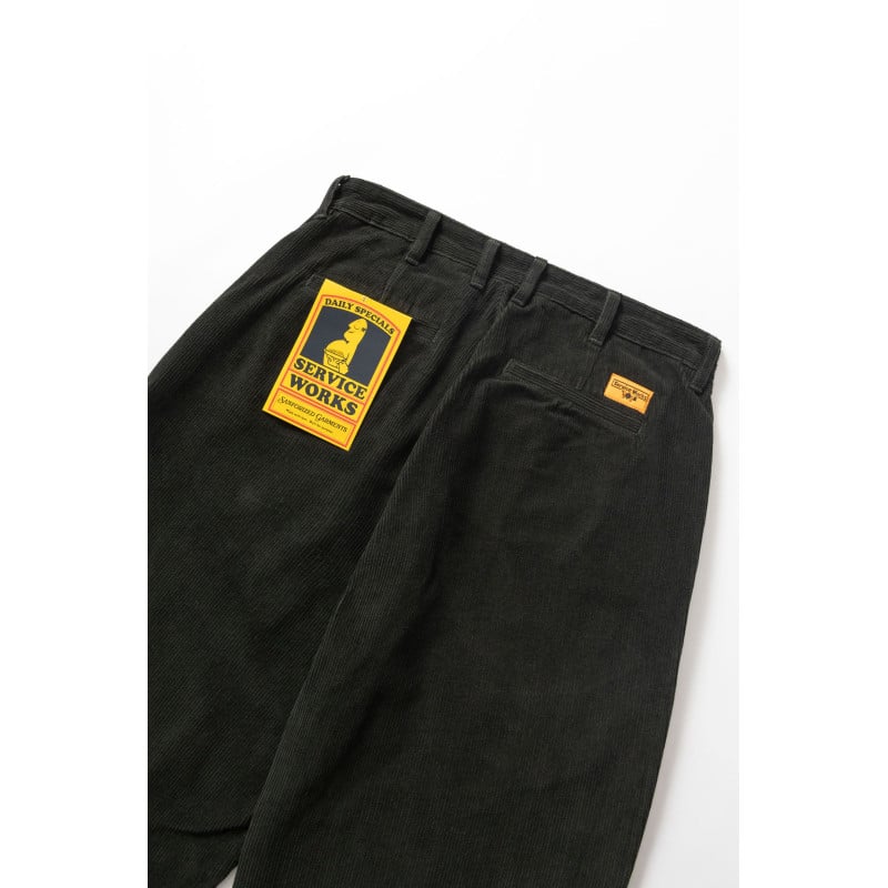 Pantalon Service Works Part Timer En Velours Vert : Style & Confort
