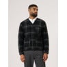 UNIVERSAL WORKS MOH CHECK FLEECE CARDIGAN GREY