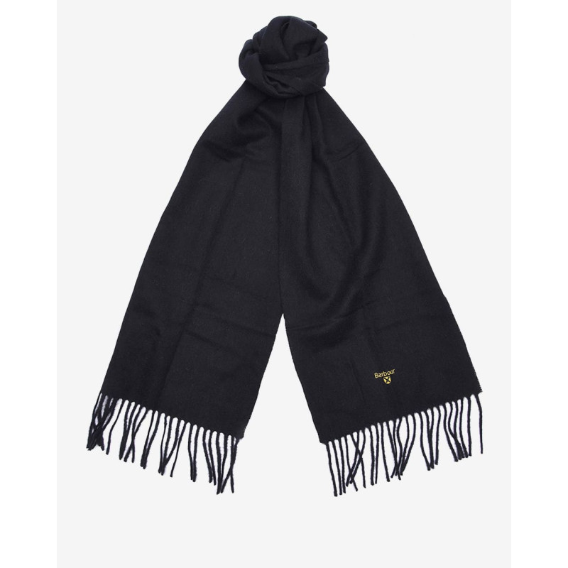 Barbour Écharpe Uni en Laine – Noir – Hiver Chic et Naturel