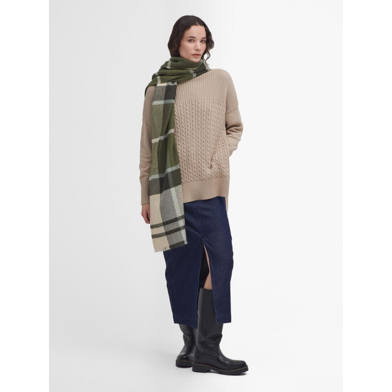 Écharpe Barbour Blair Tartan Ancient Loden – Laine d’Agneau & Cachemire Unisexe