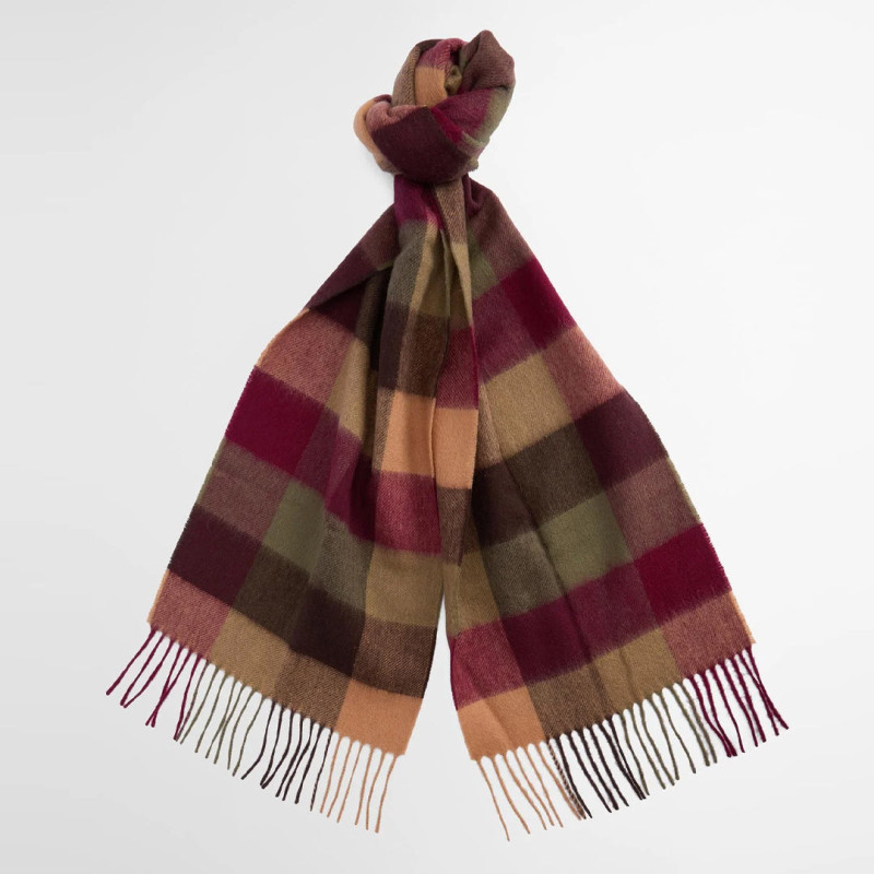 Écharpe Barbour Tattersall en Laine d’Agneau – Couleur Tawny Port