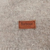 Pull Barbour Homme en Laine Mérinos Stone – Patch Half Zip Zippé Col Montant Beige