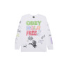 T-shirt manches longues OBEY Wild Free vintage blanc – Style streetwear libre et rétro