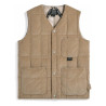 TAION-001BWK – Gilet Workwear Homme Col V à Boutons | Velours Beige