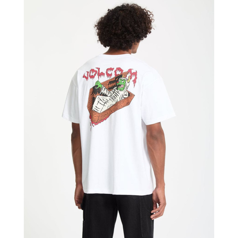 Volcom JJ Villard 2 – T‑shirt blanc imprimé unisexe