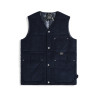 TAION-001BWK – Gilet Workwear Homme Col V à Boutons | Velours Bleu Marine