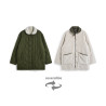 Veste Réversible TAION Military Olive/Crème – Duvet Léger et Chaud