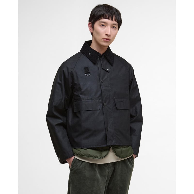 Veste Barbour Spey Black – Veste Courte Cirée Homme Imperméable