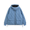 TAION-106WZPML Military Down Hoodie Jacket Blue Denim – Veste Matelassée Homme