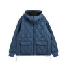 TAION-106WZPML Military Down Hoodie Jacket Indigo Denim – Veste Matelassée Homme