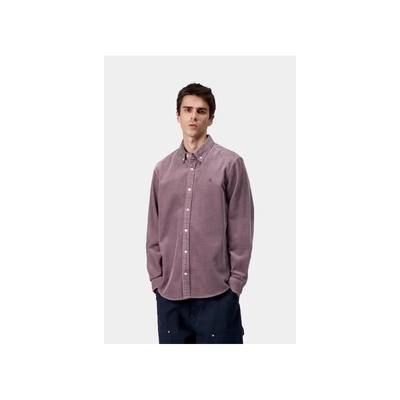 Carhartt Madison Cord Shirt Rose – Chemise Velours Homme