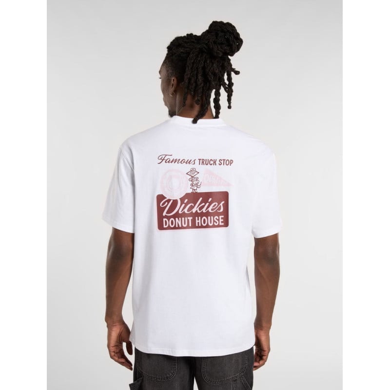 Dickies Donut House SS Tee Blanc – T‑shirt Homme Graphique Rétro