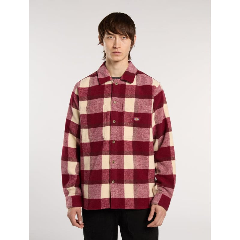 Dickies Plaid Coaling Shirt L/S Tibetan Red – Chemise à Carreaux