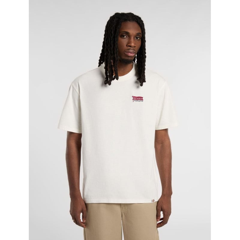 Dickies Flag SS Tee White – T-shirt Homme Manche Courte avec Logo