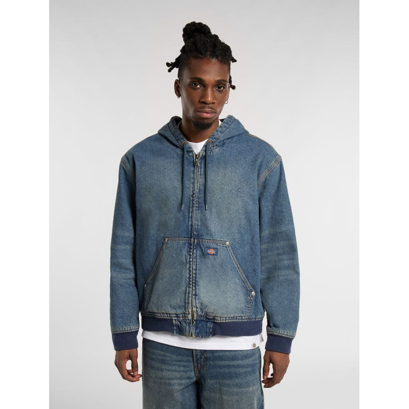 Dickies Hilham Hooded Jacket Blue – Veste à Capuche en Denim
