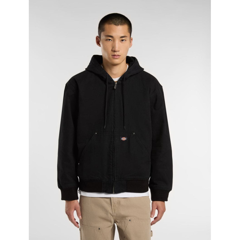 Dickies Hilham Hooded Jacket Black Canvas – Veste à Capuche