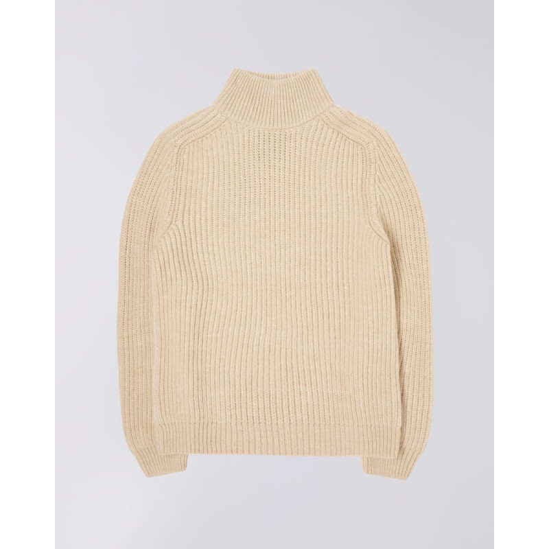 EDWIN RONI HIGH COLLAR ROLL NECK BEIGE
