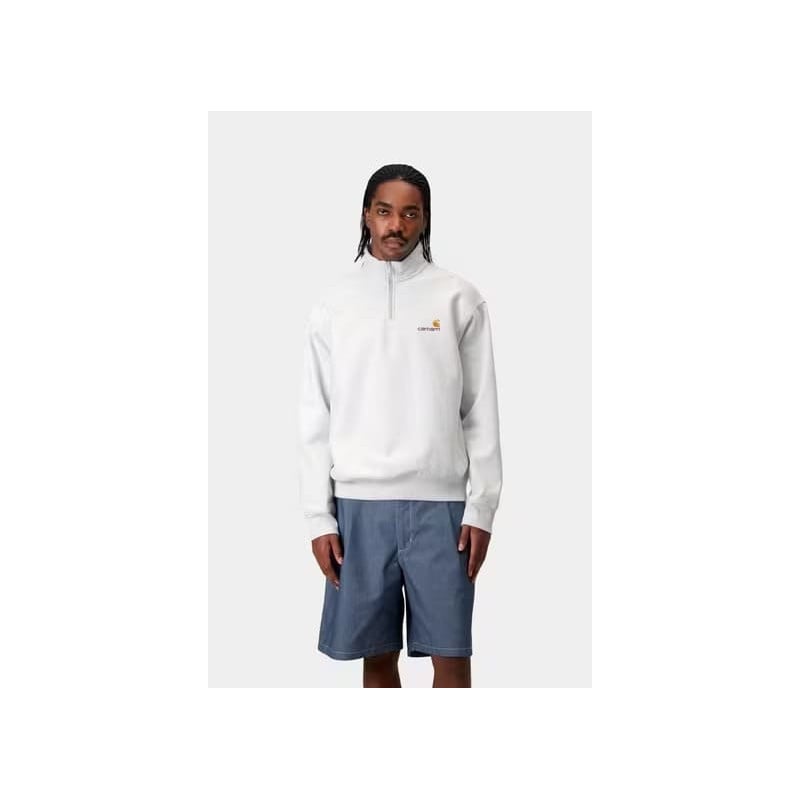 Carhartt WIP Half Zip American Script – Ash Heather | Sweat Zippé Streetwear