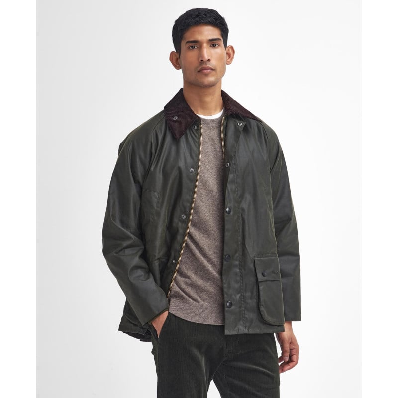 Veste Barbour Bedale Archive Olive – Coton Ciré & Tartan Heritage Homme