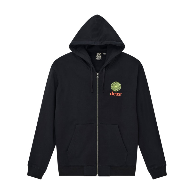T-shirt à capuche Deus Ex Machina Strata Black – Hoodie streetwear premium