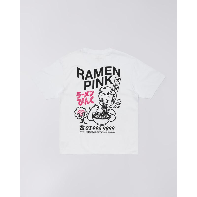 EDWIN Ramen Pink Tee White – T-shirt streetwear blanc imprimé ramen
