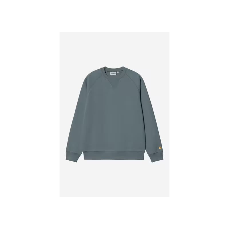 Carhartt WIP Chase Sweat Cozy Blue – Sweat-shirt Homme Logo Brodé