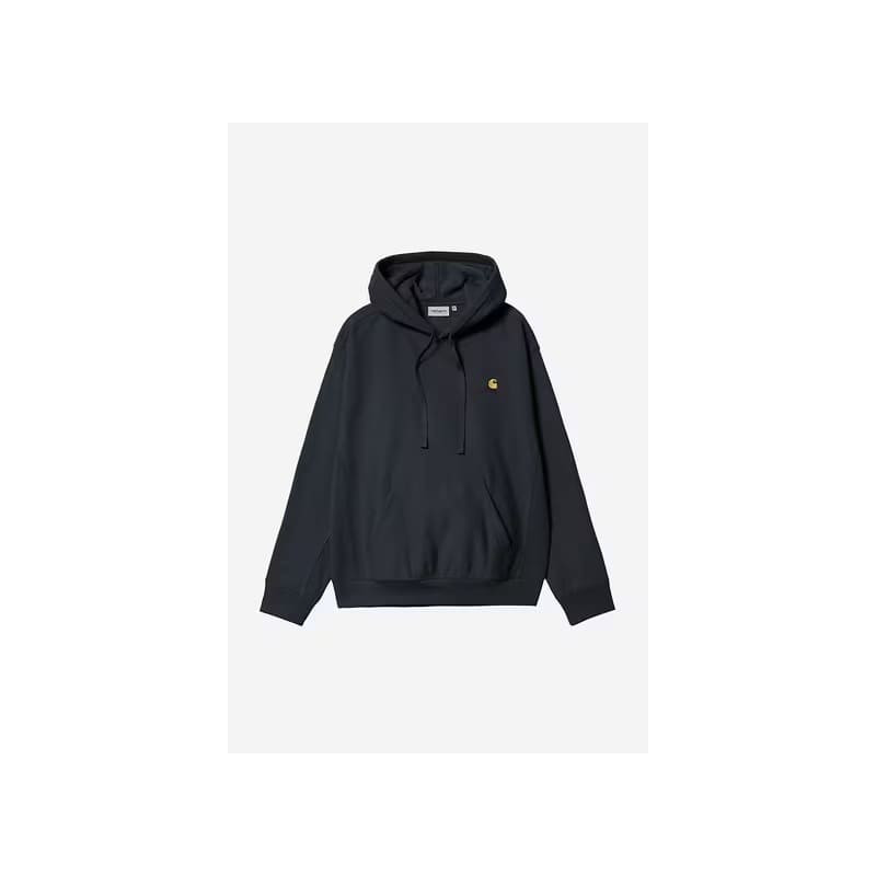 Carhartt WIP American Script Hooded Deep Night – Hoodie Streetwear Premium