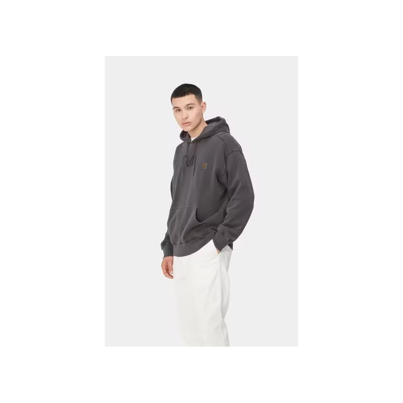 Carhartt WIP Hooded Nelson Sweat Black – Sweat à Capuche Garment Dyed