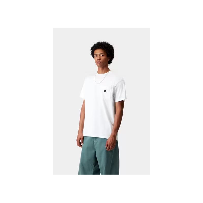 Carhartt WIP S/S Pocket Heart Tee White Black – T-shirt Homme