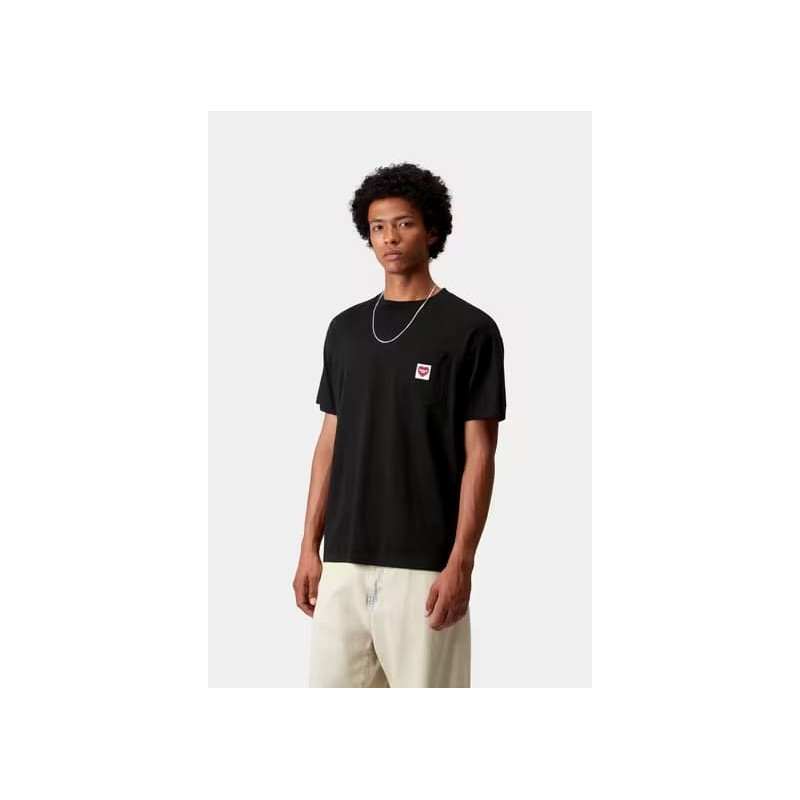 Carhartt WIP S/S Pocket Heart Tee Black Red – T-shirt Homme