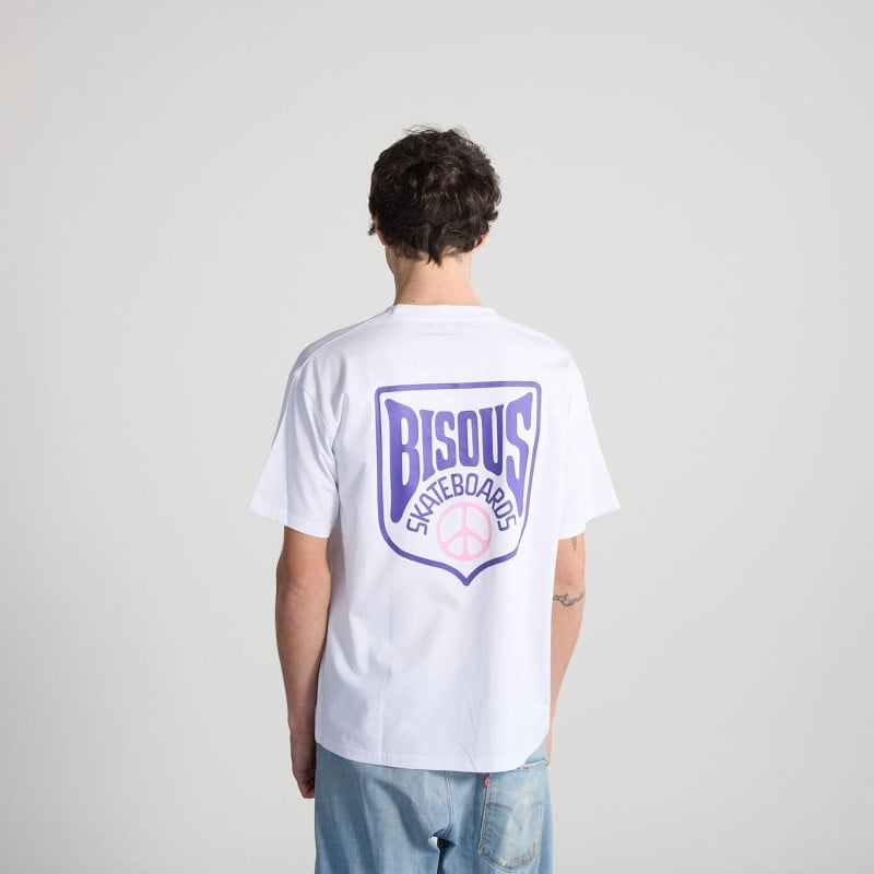 Bisous Skateboard Blason Tee White | T-shirt Blanc