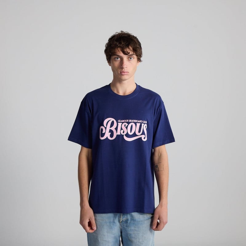 Bisous Skateboard Glamour Tee Royal Blue