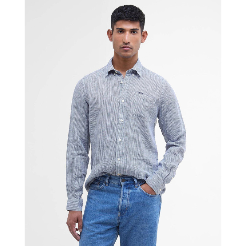 Barbour Linton Tailored Shirt Navy – Chemise Homme Casual Chic