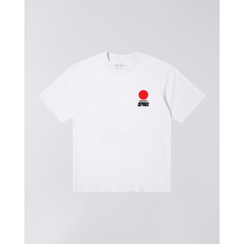 EDWIN Sun T-shirt White – T-shirt blanc imprimé inspiré du soleil japonais